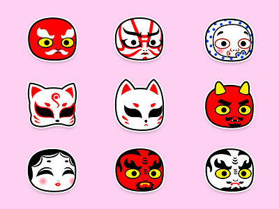 Piano Cat Tiles: Masks Item cat mask cat tiles character game game item game ui icon illustration item japan japanese japanese mask kitsune mask mask mask item music music game piano piano game piano tiles