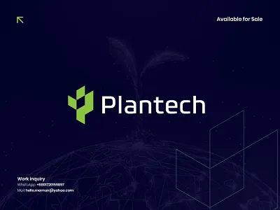 letter P and Plant/Leaf Technology, Web app, Software Logo branding designishkul letter mark letter p logo logo design logo designer logo icon modern logo nokshakar software logo tech logo technology