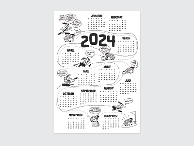 2024 Calendar calendar graphic design illustration typography