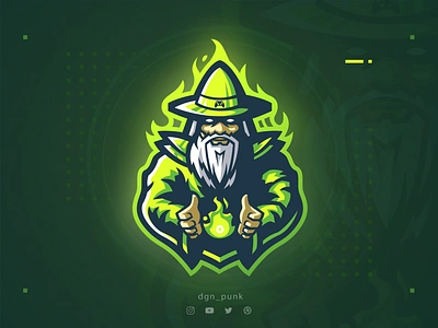 Wizard Mascot brand branding cartoon character design graphic design illustration logo mascot sport sticker typography ui