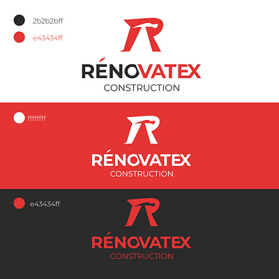 Renovatex logo branding construction design graphic design lettering logo logo design modernlogo vector