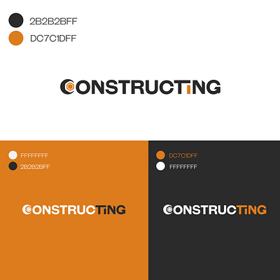 Logo of Constructing branding construction design graphic design lettering logo modern vector yellow