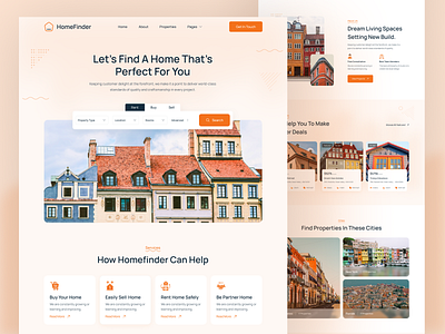 HomeFinder - Real Estate Landing Page apartment architecture broker building clean home house landing page landing ui portfolio property property listing real estate real estate agency realtor rent residence startup unique web design