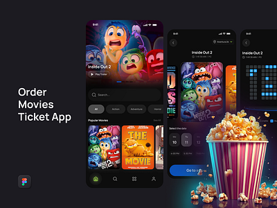 Order Movies Ticket App app application booking graphic design movies productdesign ui uxuidesign