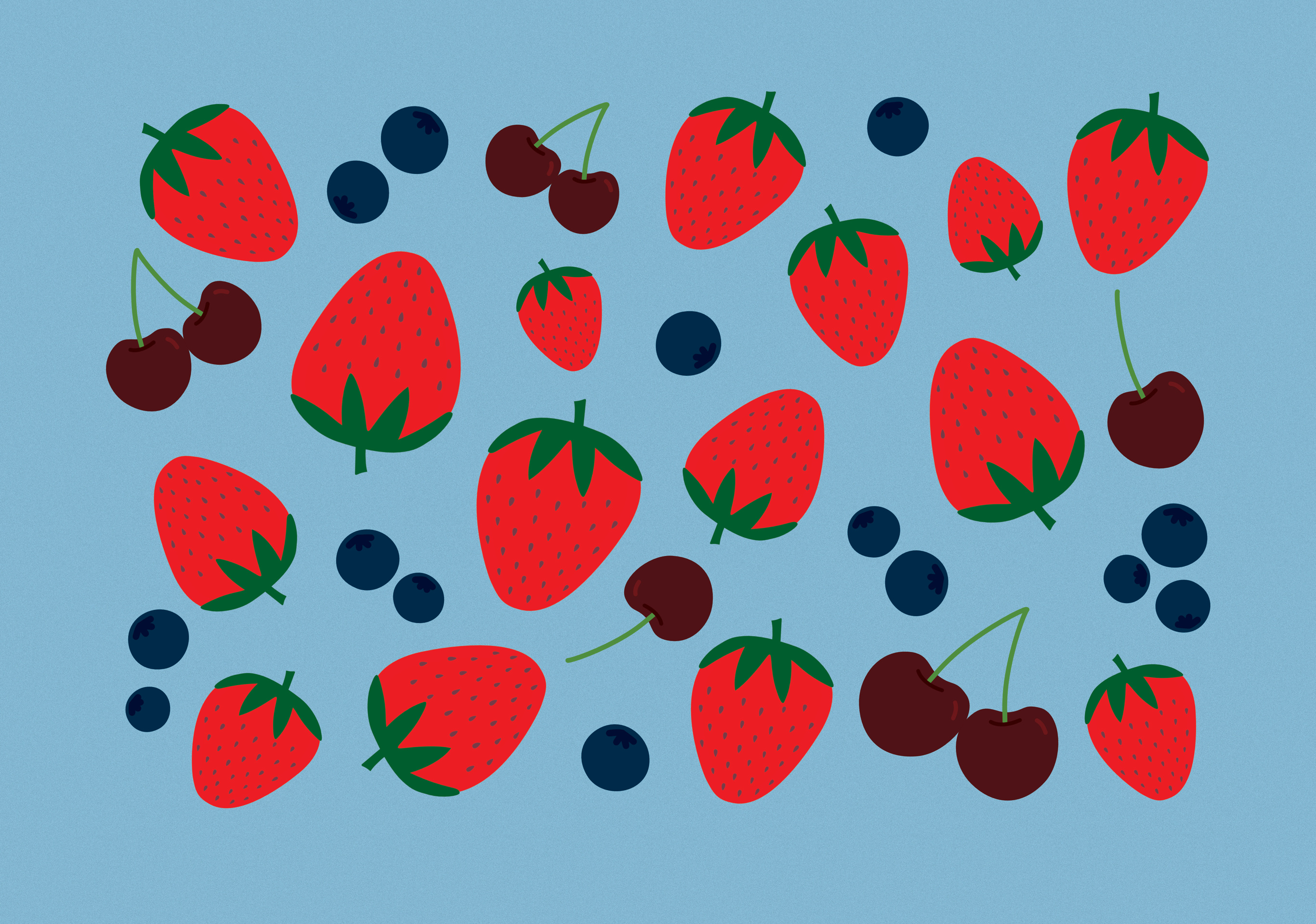 Summer Berries digital art graphic design illustration vector