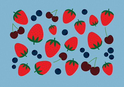 Summer Berries digital art graphic design illustration vector