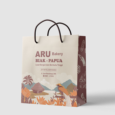 Bakery Shop - Paperbag Design bag bakery branding ethnic illustration indonesia natural paperbag papua shopping bag souvenir