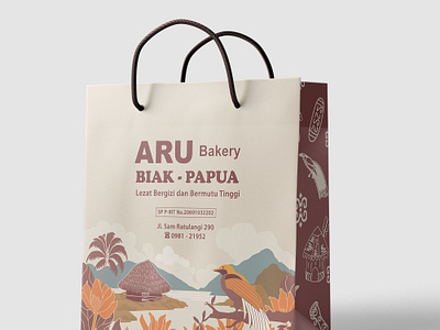 Bakery Shop - Paperbag Design bag bakery branding ethnic illustration indonesia natural paperbag papua shopping bag souvenir