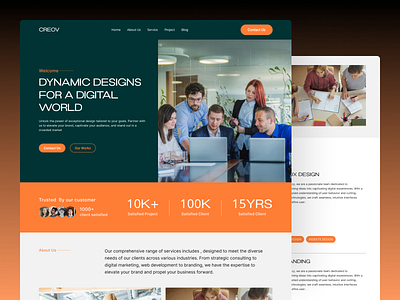 CREOV -Digital Agency Landing Page Design design digital agency figma design landing page design oripio oripio design agency top design ui ui kit uiux design web design website design website full landing page