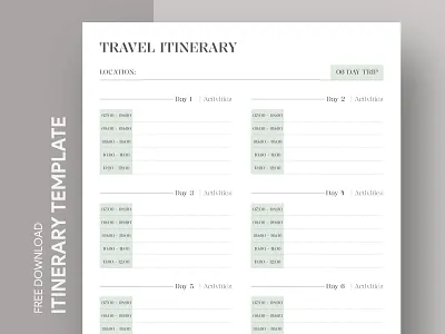 Simple 6 Day Vacation Itinerary 6 day itinerary 6 days itinerary docs free google docs templates free template free template google docs google google docs google docs itinerary template green itinerary itinerary itinerary design itinerary template simple itinerary soft tone itinerary template travel itinerary trip itinerary vacation itinerary