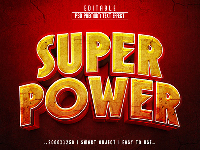 Super Power'' Editable PSD Text Effect Style 3d 3d ytext action editable text graphic design powe text power text effect psd text effect style super super power 3d text effect text text typhography typo