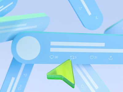 TW blog post 3d cursor feed illustration thread twitter ui ux x