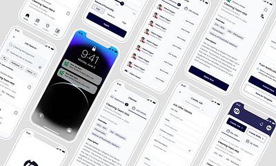 Job Portal Mobile App Design- Job Listing- Job Posting job app job finder app job listing app job portal app ui ux