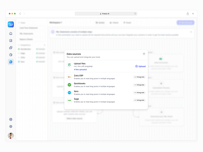 Fintech SAAS - Data source upload and integrations dashboard design design fintech design minimal mobile ui saas app saas design ui uiux uxdesign