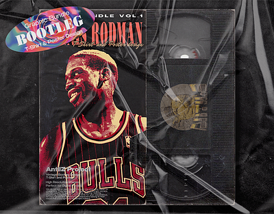 Dennis Rodman Vintage Bootleg Design Bundle (T-shirt & Poster) 80s 90s bootleg bootleg design chicago bulls dennis rodman merchandise nba nba poster nba tshirt rap rap tee raptee tshirt tshirt design vintage