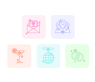 Events Management Icons branding events events management fun icons graphic design iconography party pastel icons