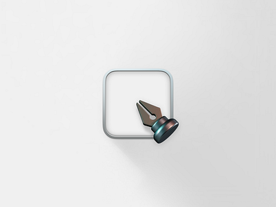 Whitebored - WIP Icon app art branding design figma icon logo mac macos metal pen realism reflection