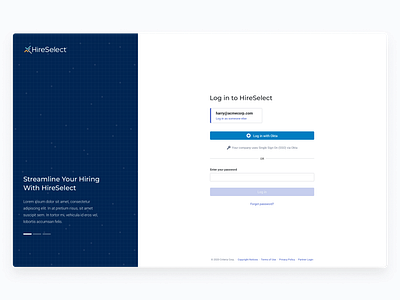 HR Platform Login Page (2020) ui ux