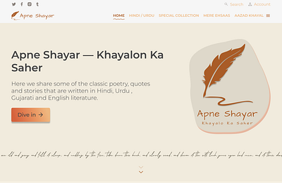 Apne Shayar - Shots art color ghazal history homepage literature logo poetry poets revamp shayri shot ui user experience user interface ux website word writer