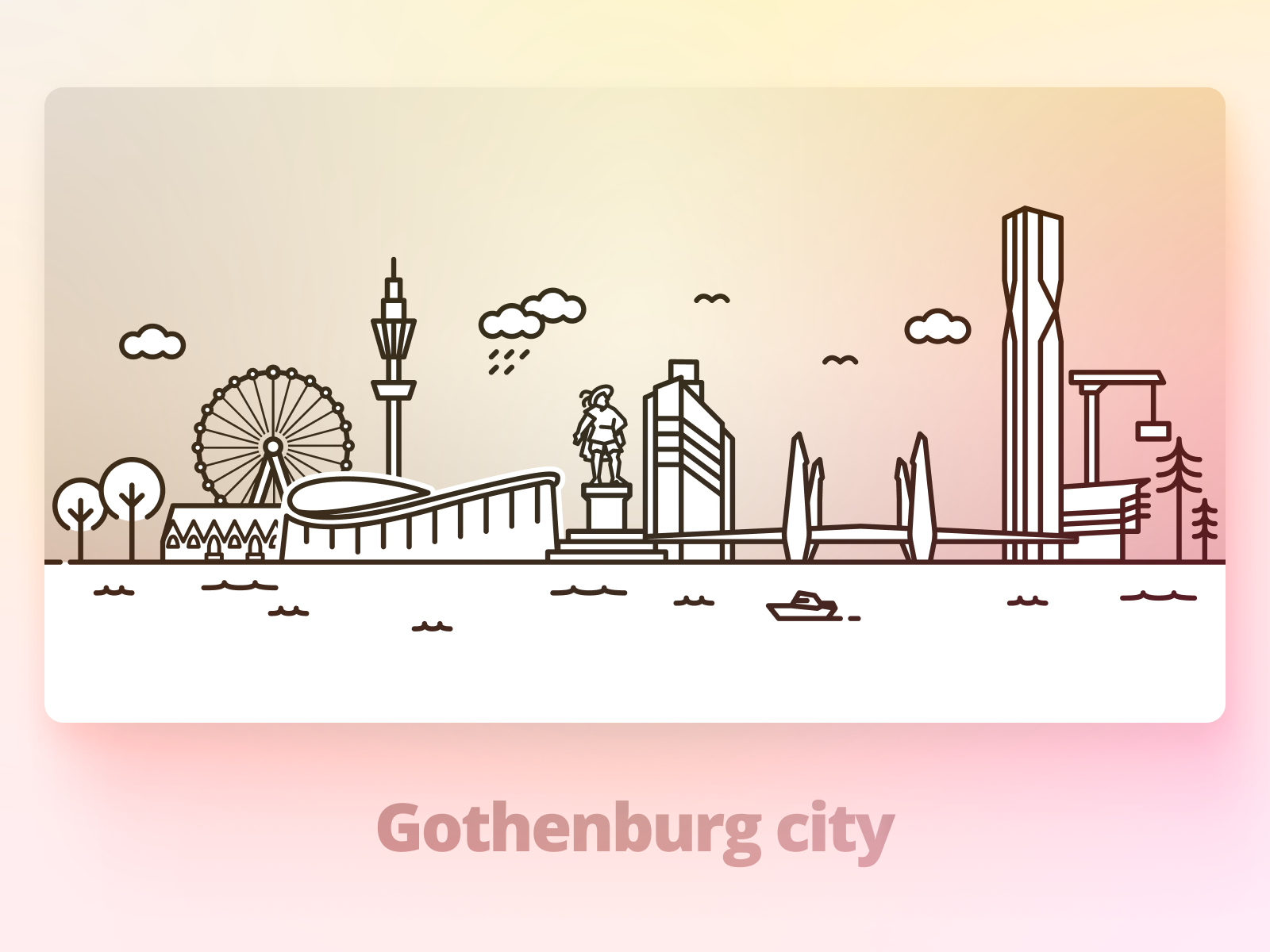 Gothenburg city illustration by Mikael Cederbom on Dribbble