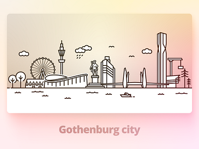 Gothenburg city illustration city figma gothenburg illustration line art sweden vector
