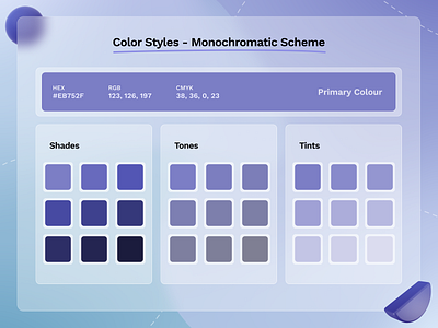 Color Palette - Monochromatic Scheme blue color color palette colour colour palette monochrome paste shade tints tones