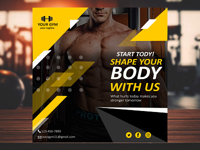 GYM Post Design design graphic design