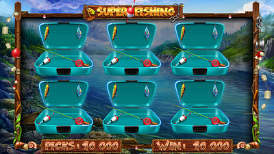 Motion design of the Bonus game for the Fishing themed slot animation bonus bonus animation bonus game bonus game animation bonus round bonus round animation digital art fishing fishing animation fishing slot gambling game art game design graphic design motion graphics slot animation slot design slot game slot machine