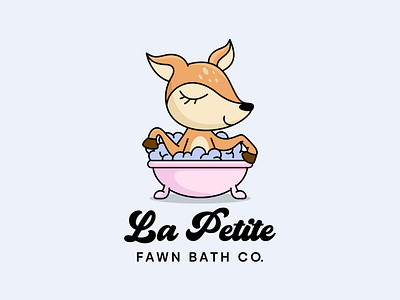 La Petite Logo design animal bath branding bubble character cute deer design fawn illustration logo mascot ui unused