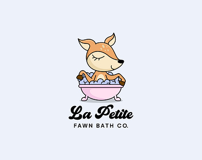 La Petite Logo design animal bath branding bubble character cute deer design fawn illustration logo mascot ui unused