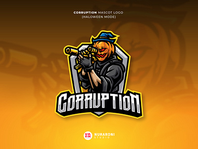 Corruption Mascot Logo branding cartoon character corruption counter strike design esport esports logo gaming logo gun halloween illustration jack o lantern logo mascot mascot logo pfp ui vector