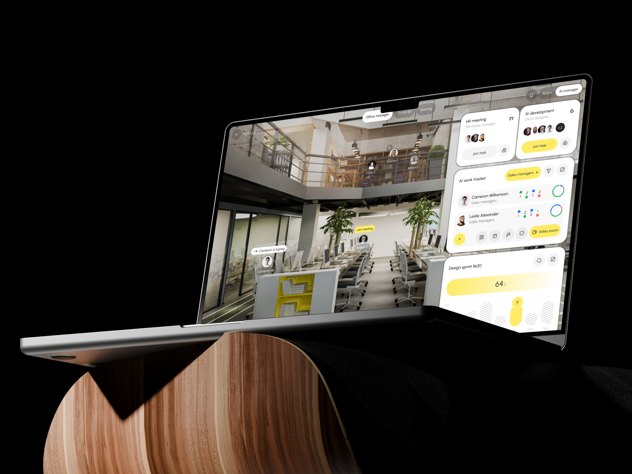 AI Office manager ai app app design business crm dashboard design management dashboard office office m product design saas sas ui ux uxui web 3 web 3.0 web app web design