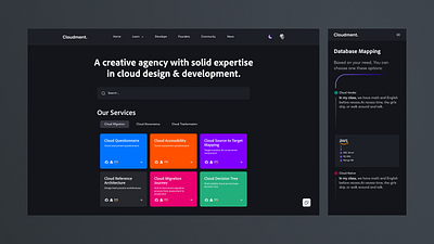 Cloudment Landing 2 aws azure cloud cloudment concept google header hero section landing landing page design server ui ui design uiusdeign uiux web design website