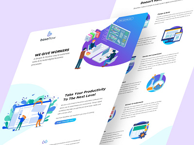 Base Flow Automate digital business processes digital marketing landing page motion graphics website