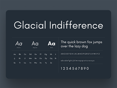 Typography and Font Showcase brand branding color font glacial indifference typography ui