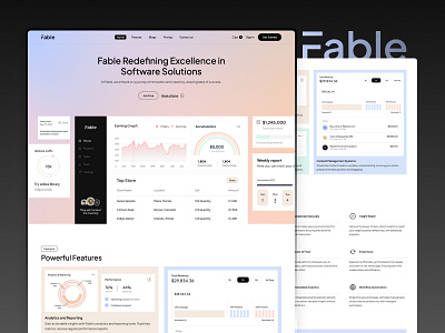 Fable - SAAS landing page business creative dashboard design landing page marketing saas startup technology