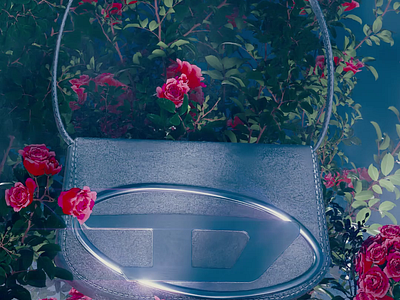 DIESEL SHOULDER BAG 3d animation art direction bag cinema4d concept contemporary creative direction diesel fashion inspiration motion graphics product roses volumetric