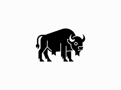 Bison Logo animal bison bovine branding buffalo design emblem farm geometric herd icon identity illustration logo mark prairie sports symbol vector zoo