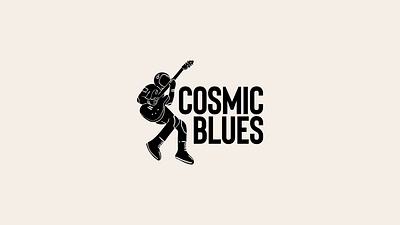 Cosmic Blues astronaut black branding cosmodrome art cosmos creative design electro guitar graphic design guitar illustration jump lable logo logofolio malina cosmica music portfolio space vector