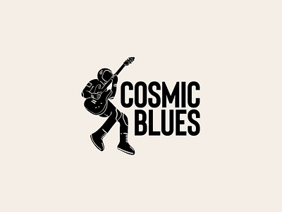 Cosmic Blues astronaut black branding cosmodrome art cosmos creative design electro guitar graphic design guitar illustration jump lable logo logofolio malina cosmica music portfolio space vector