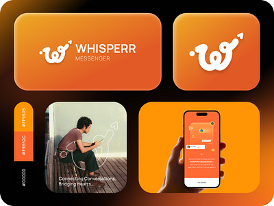 Whisperr Messenger: Logo Branding app logo branding dribbble graphic design logo logo concept logo design messaging app messagner app logo design ui