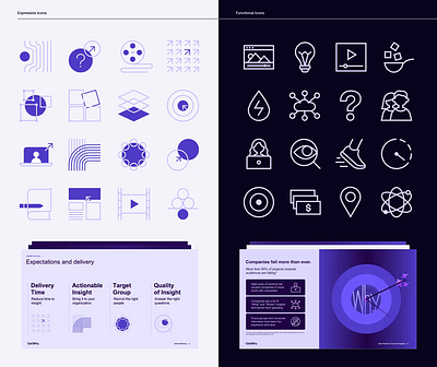 GetWhy Iconography System abstract ai arrows consumer data duotone icon icon set icon system iconography modern presentation deck research simple startup target tech ui vector visual identity