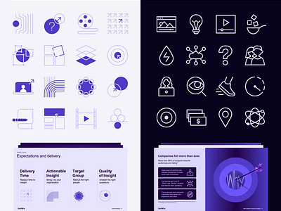 GetWhy Iconography System abstract ai arrows consumer data duotone icon icon set icon system iconography modern presentation deck research simple startup target tech ui vector visual identity