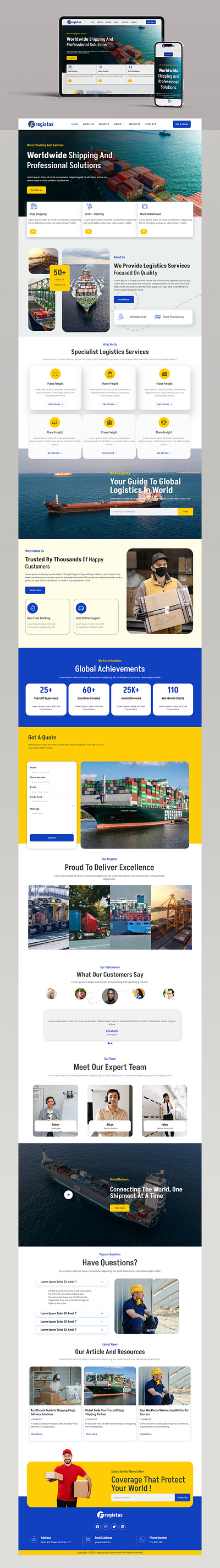 Fregistax Shipping Company Website Design modern web design shipping website web design website design