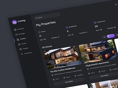 Property Dashboard analytics buy sell crm dashboard dashboard property property dashboard property list property listing property management real estate rental app saas