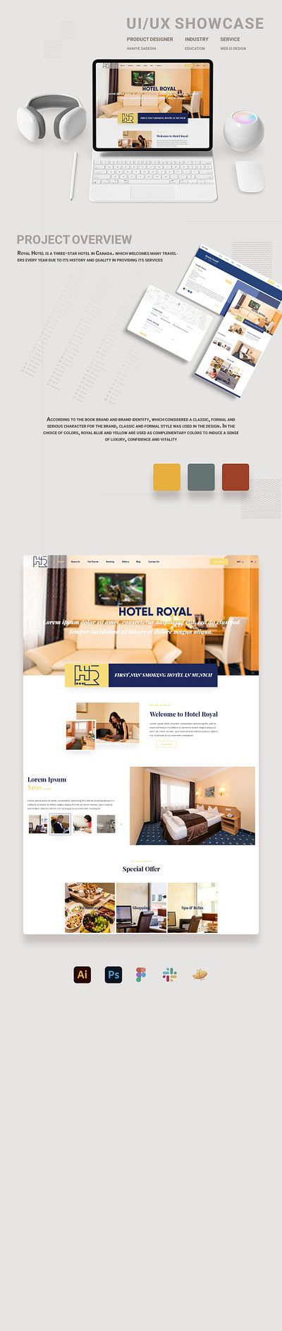 Hotel Royal Web UI/UX Design figma product design ui ux