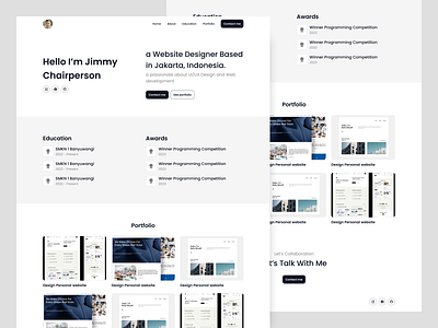 Personal Website Monochrome design landing page minimalist modern personal website ui ui design web design