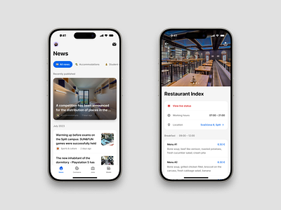 Unispot – News, canteens & trust box android app banking cards clean college design education ios light mode minimal mobile native news product restaurant student ui university ux