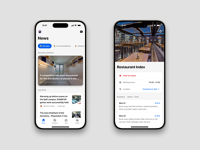Unispot – News, canteens & trust box android app banking cards clean college design education ios light mode minimal mobile native news product restaurant student ui university ux