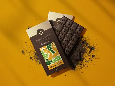 Tropico Chocolate Branding bananas brand chocolate cocoa design fruit icon identity illustration logo mark packaging sweet symbol tropical